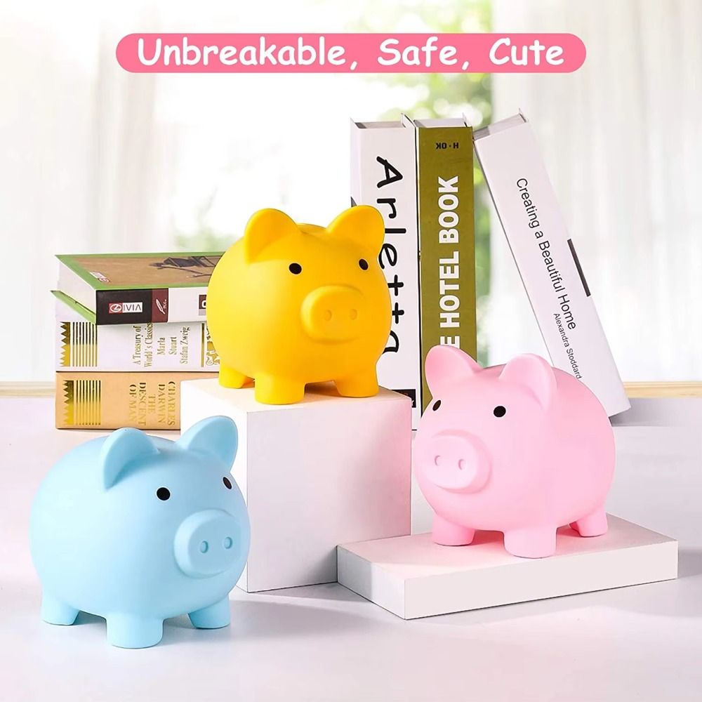 Coin Operated Kiddie Ride - Cartoon Pig Shape Piggy Bank Reusable